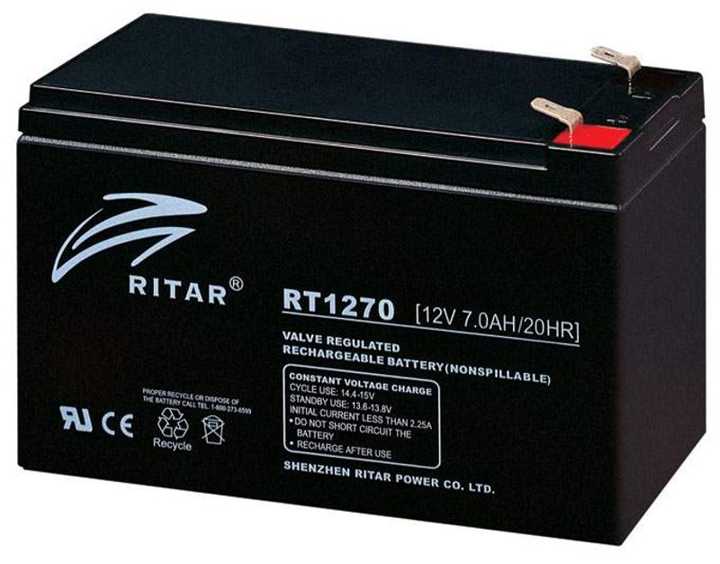 RITAR AGM Batteri 12V 7AH (151x65x94mm) F2